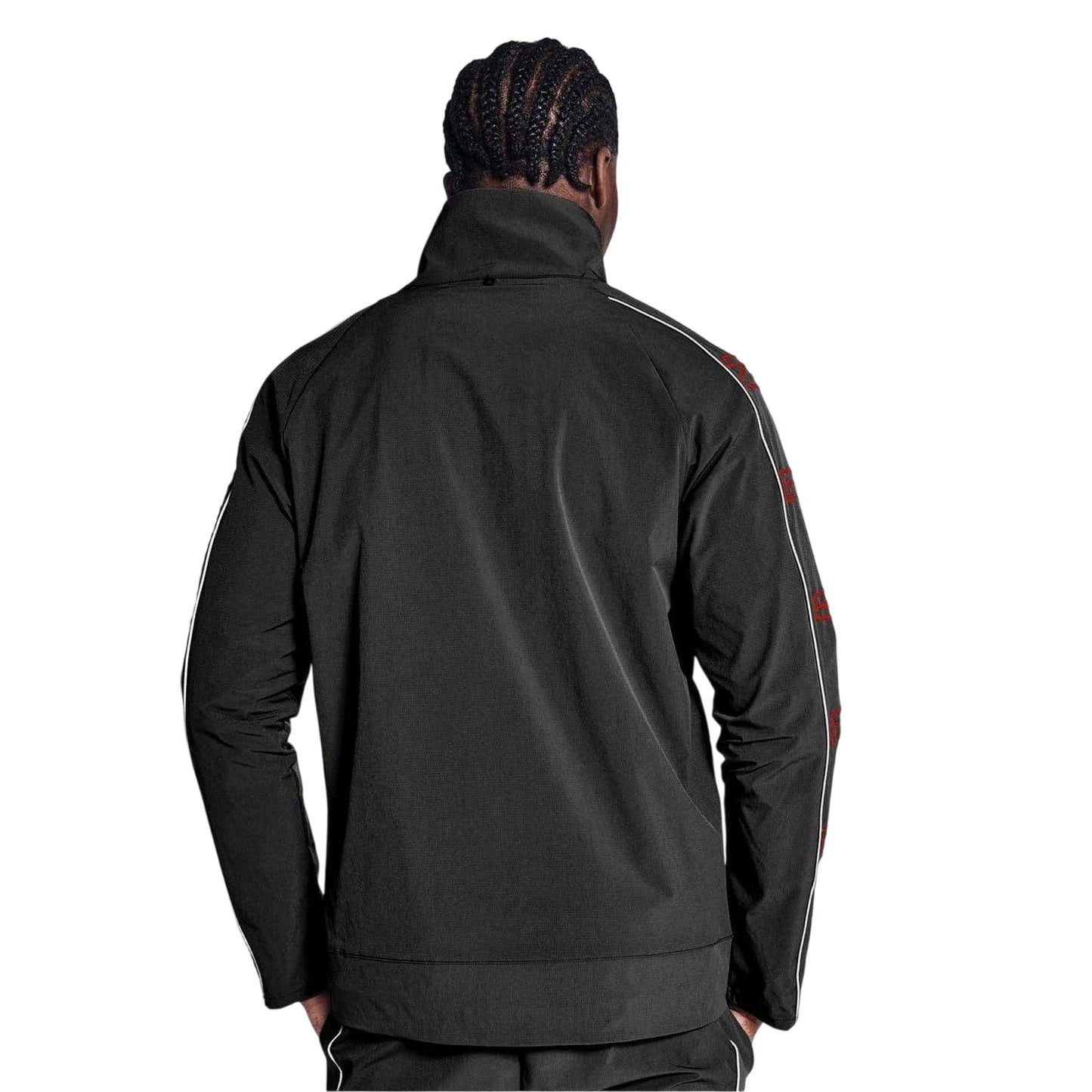 Black - Back - Blood Brother Mens Patch Track Jacket