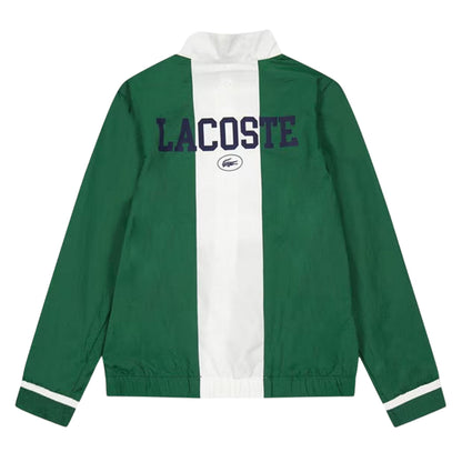 Green-White - Back - Lacoste Childrens-Kids Logo Regular Track Jacket