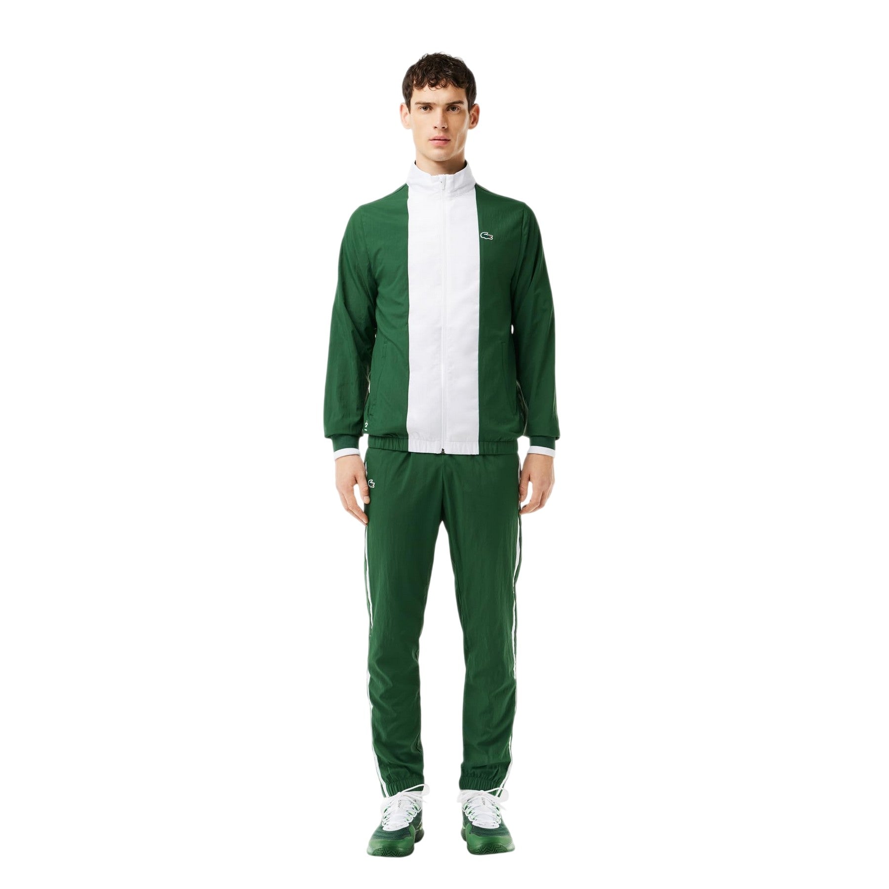 Green-White - Lifestyle - Lacoste Childrens-Kids Logo Regular Track Jacket