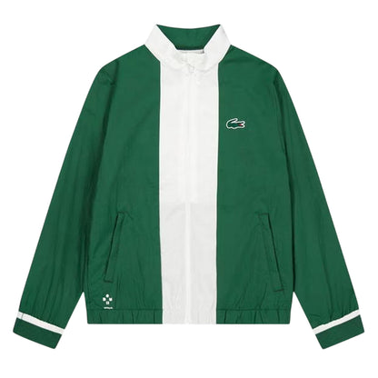 Green-White - Front - Lacoste Childrens-Kids Logo Regular Track Jacket
