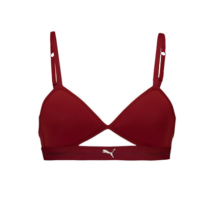 Burgundy - Front - Puma Womens-Ladies Peek A Boo Bralette