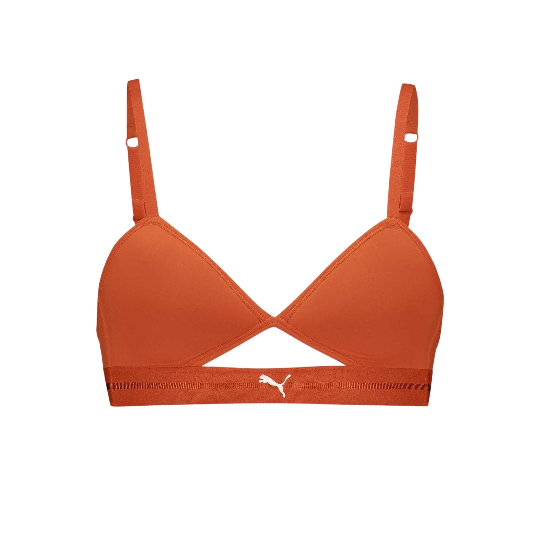 Flame Orange - Front - Puma Womens-Ladies Peek A Boo Bralette