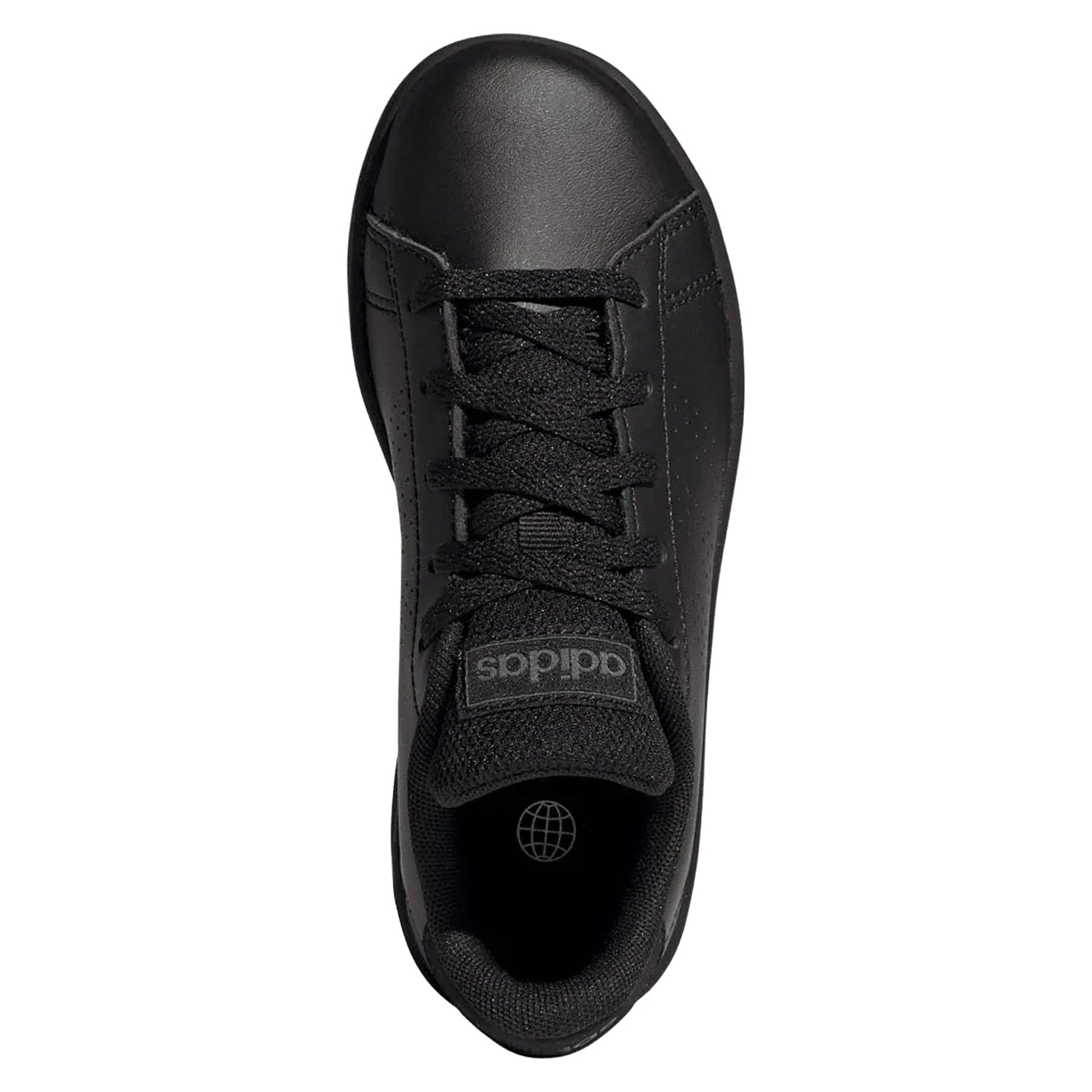 Black-Grey - Side - Adidas Childrens-Kids Advantage Trainers