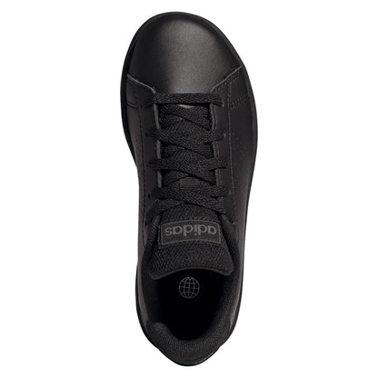 Black-Grey - Side - Adidas Childrens-Kids Advantage Trainers