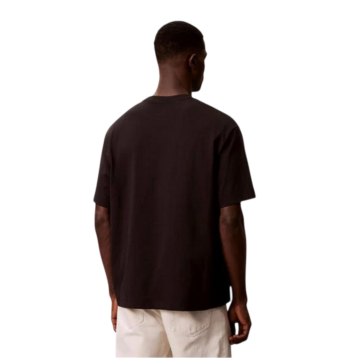Black - Back - Calvin Klein Mens Text Logo T-Shirt