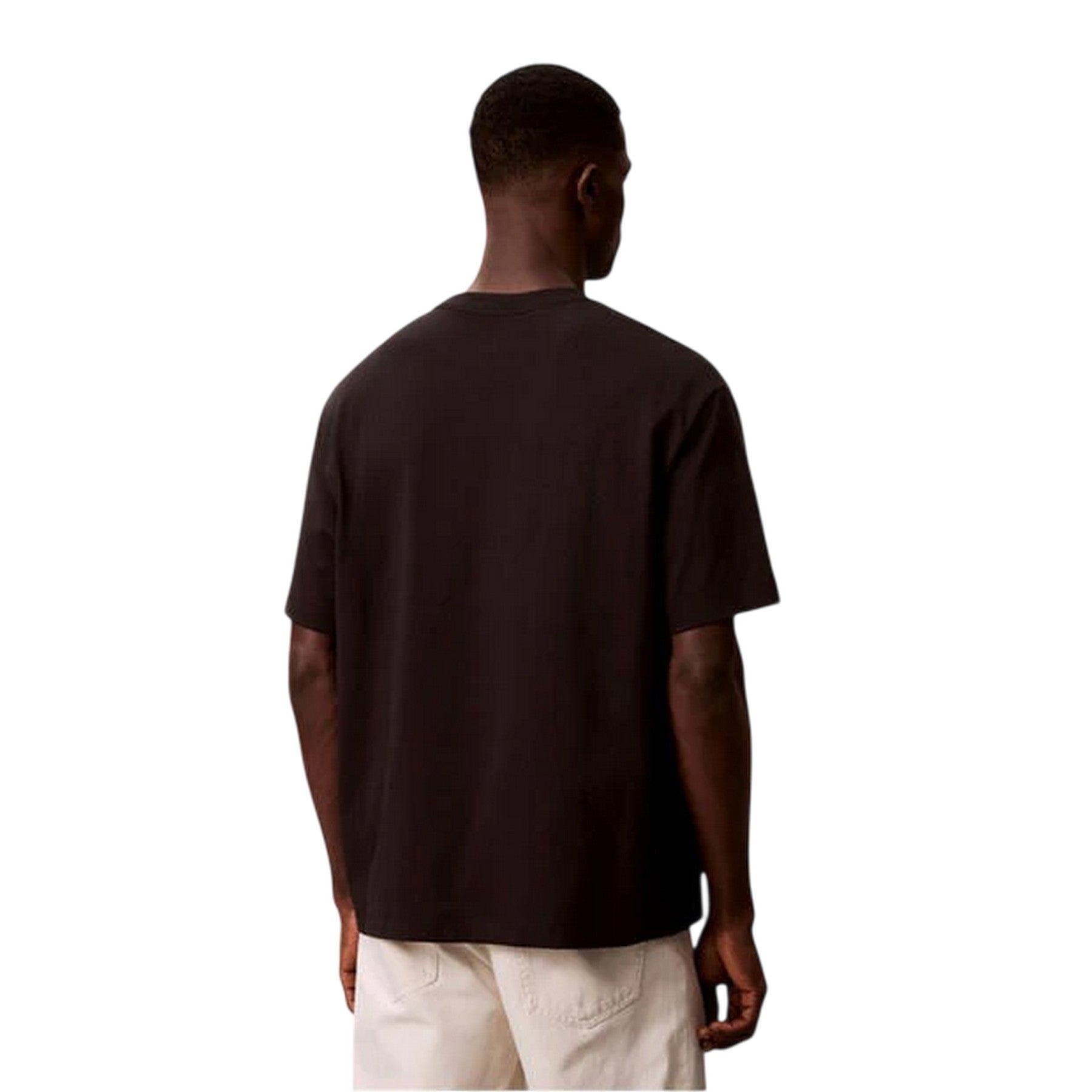 Black - Back - Calvin Klein Mens Text Logo T-Shirt