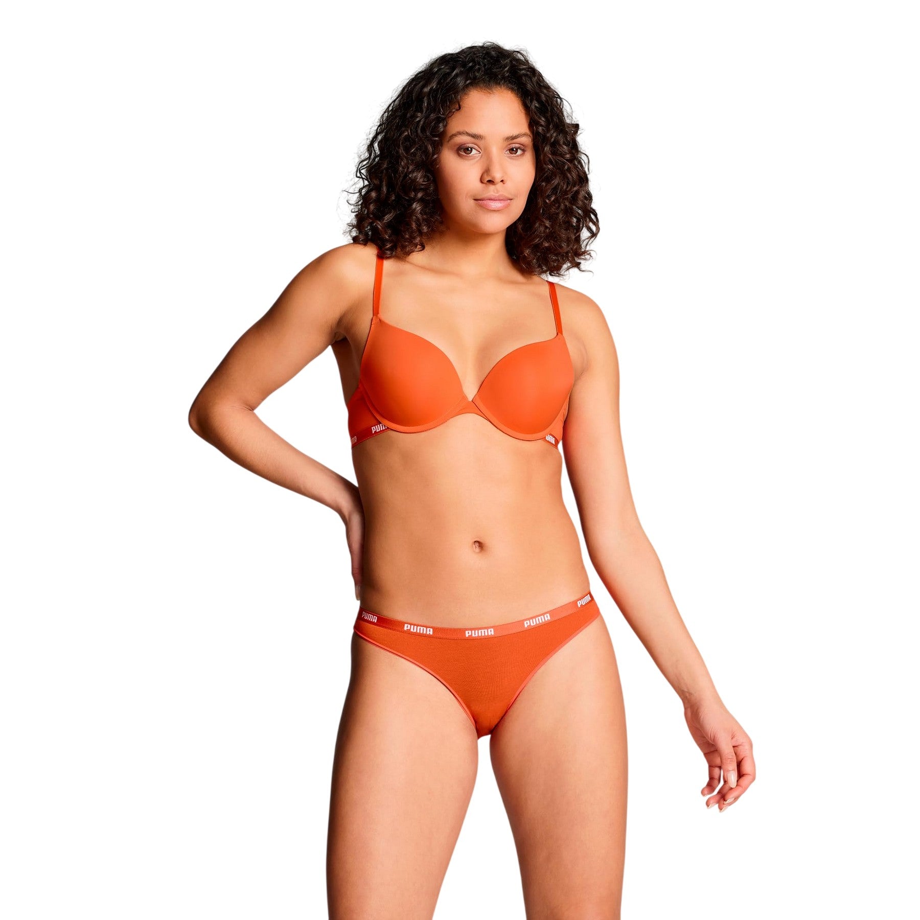 Flame Orange - Lifestyle - Puma Womens-Ladies Push Up Bra
