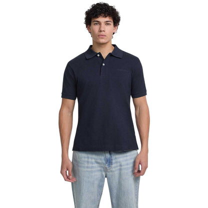 Ocean Blue - Front - Guess Mens Embroidered Logo Short-Sleeved Polo Shirt