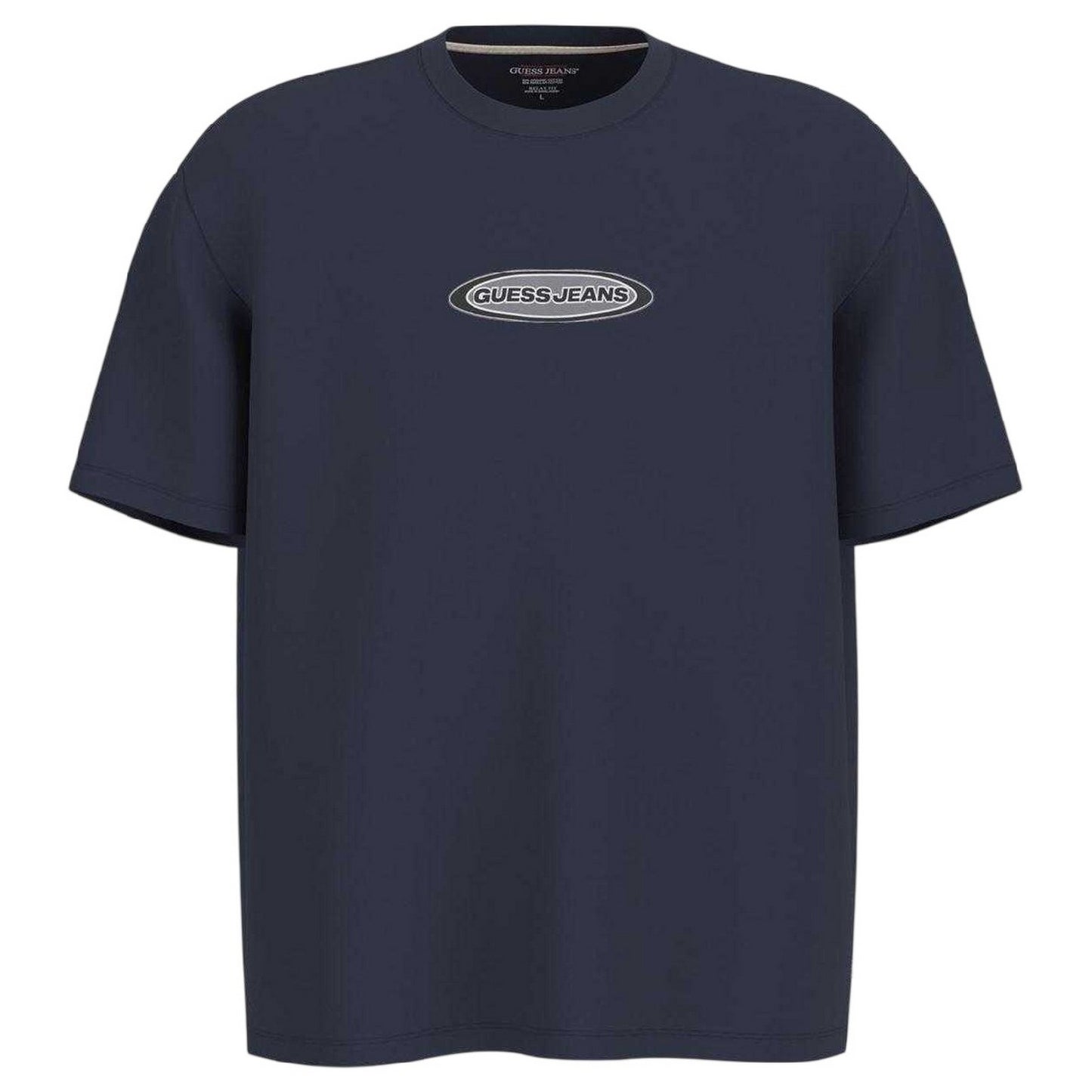 Ocean Blue - Front - Guess Mens Oval Logo T-Shirt
