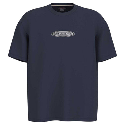 Ocean Blue - Front - Guess Mens Oval Logo T-Shirt