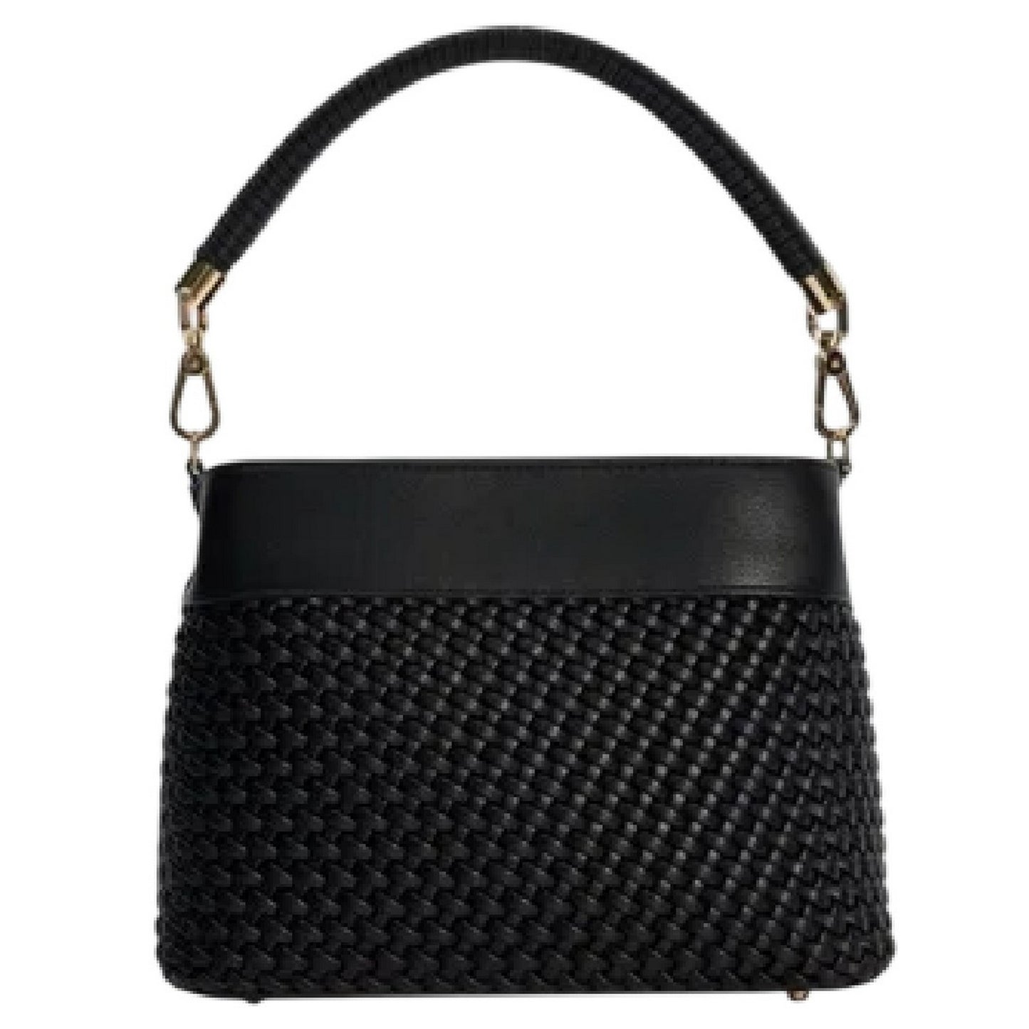 Black - Back - Dune London Woven Shoulder Bag