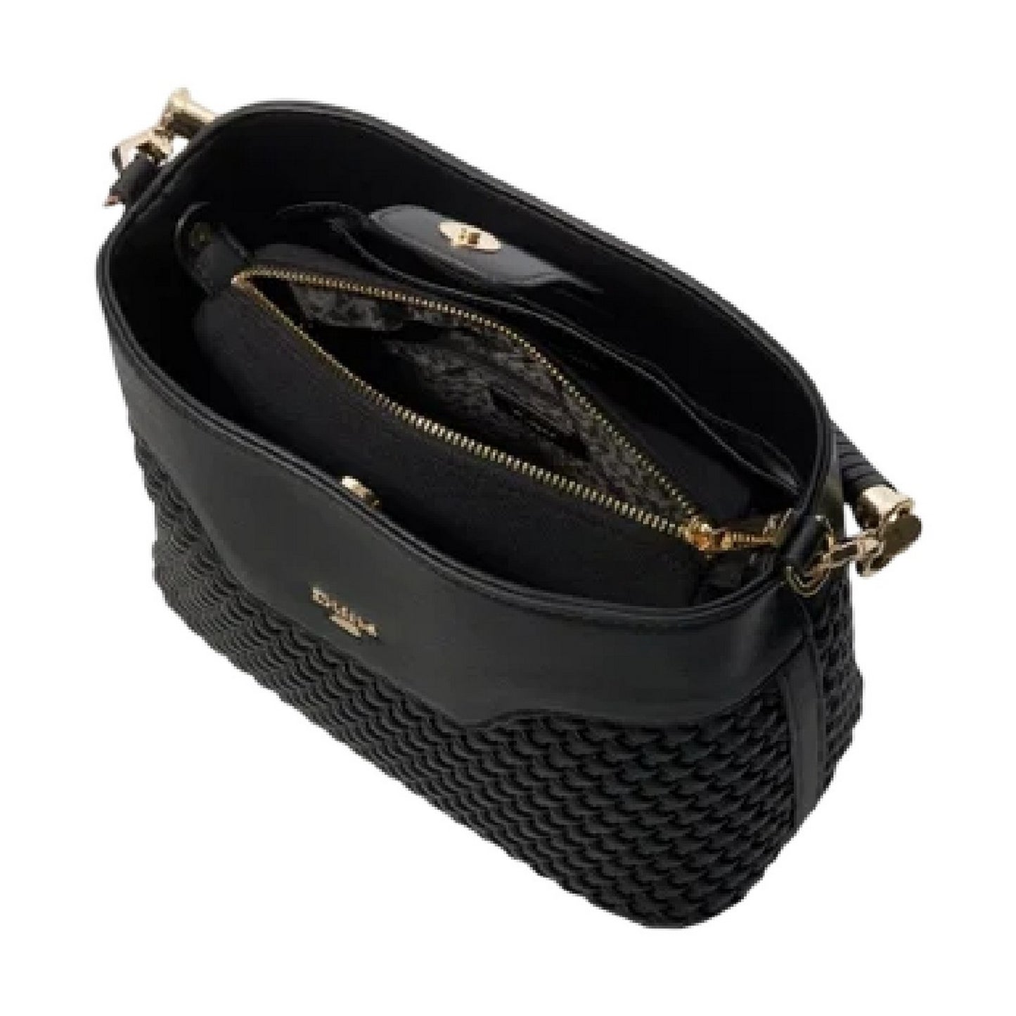 Black - Lifestyle - Dune London Woven Shoulder Bag