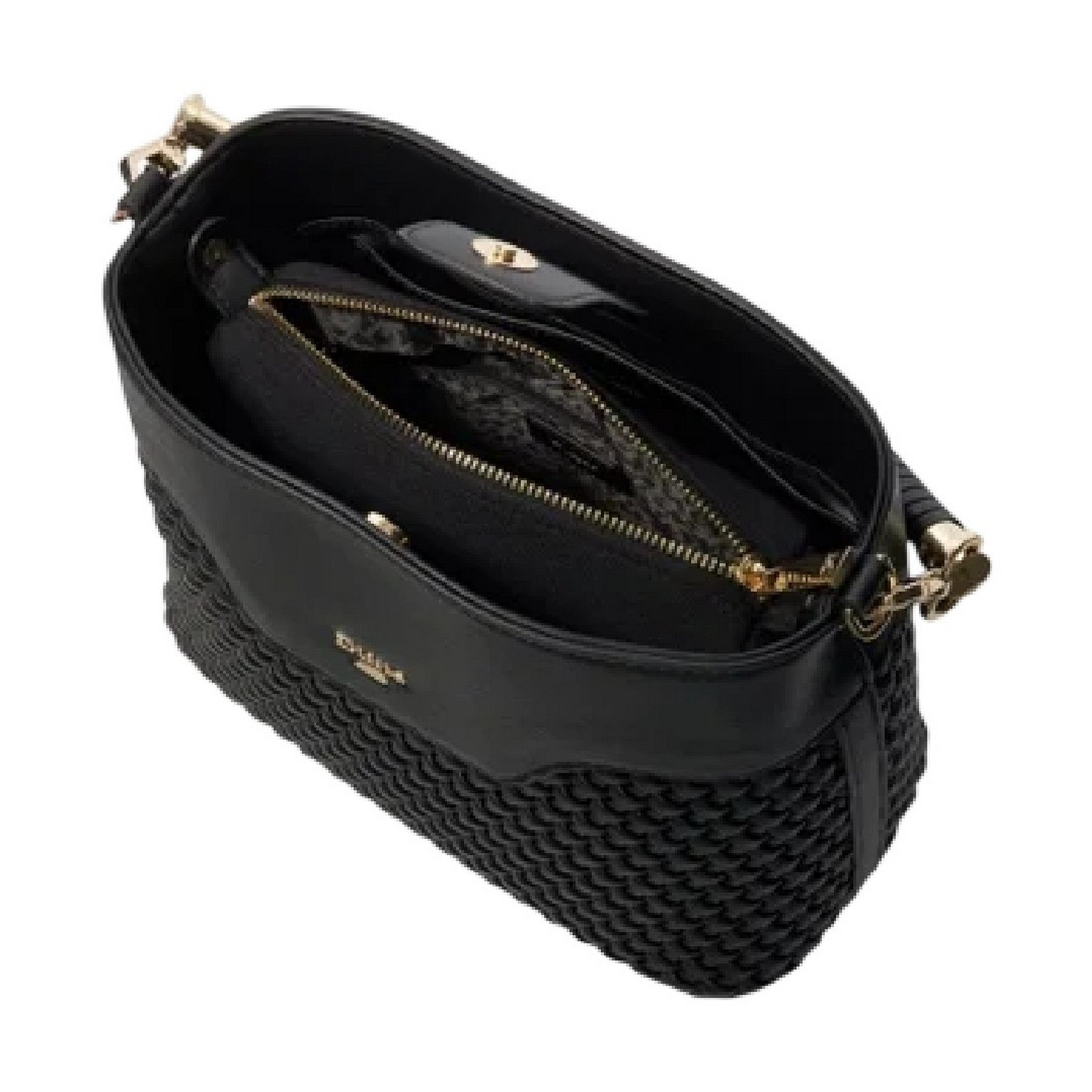 Black - Lifestyle - Dune London Woven Shoulder Bag