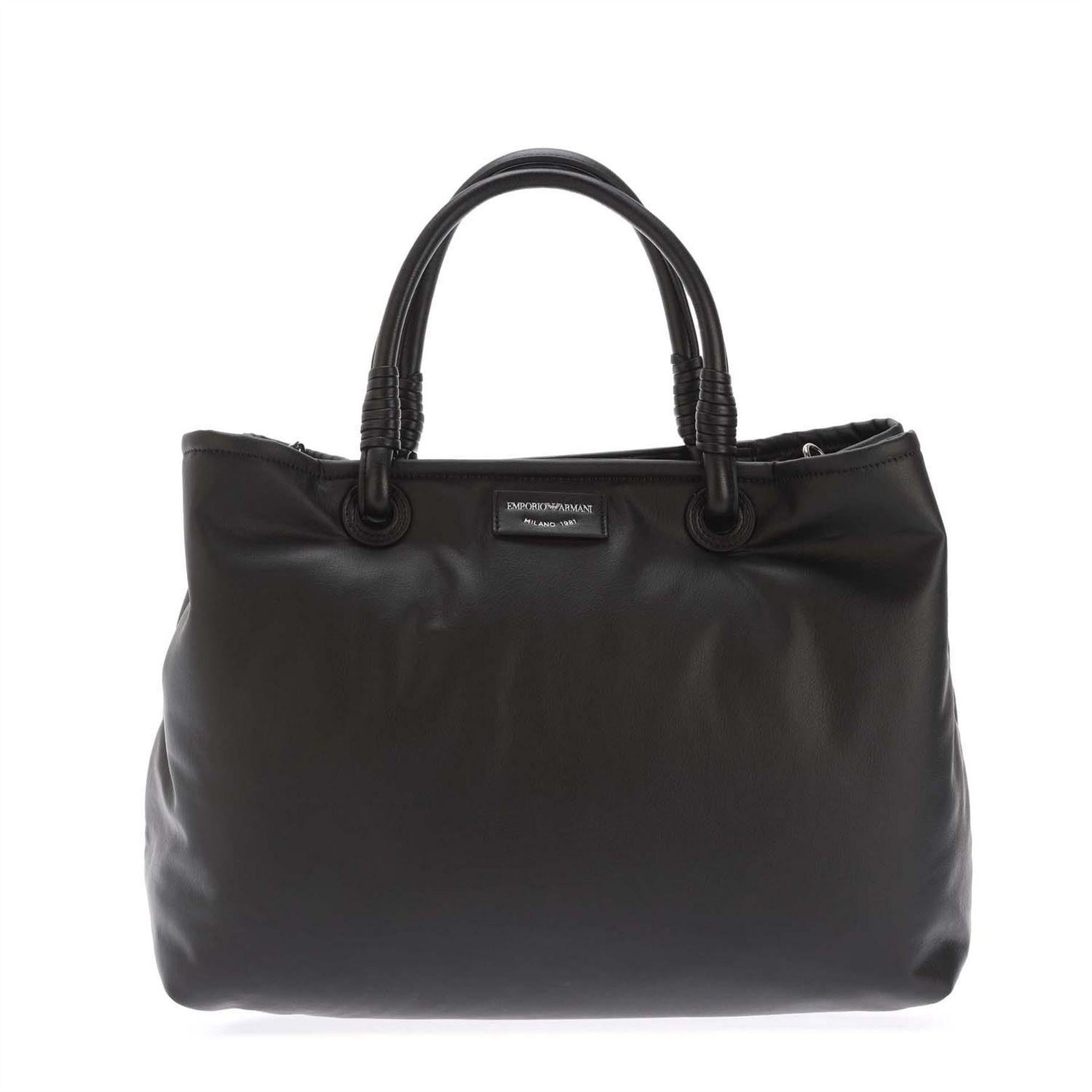 Black - Front - Emporio Armani EA7 Milano Tote Bag