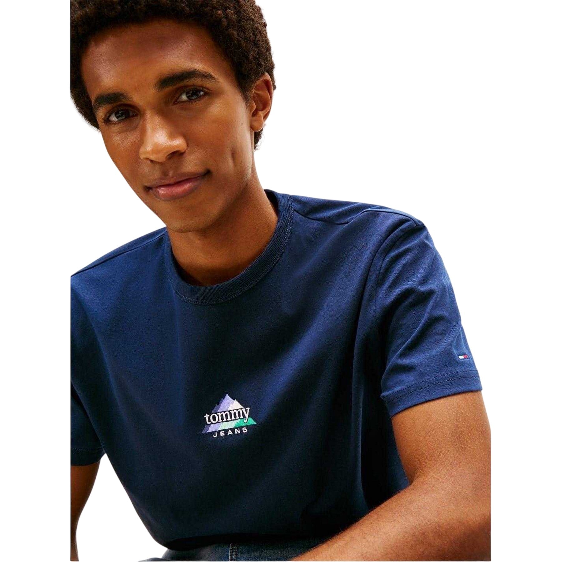 Midnight Navy - Side - Tommy Jeans Mens Mountain Peaks T-Shirt