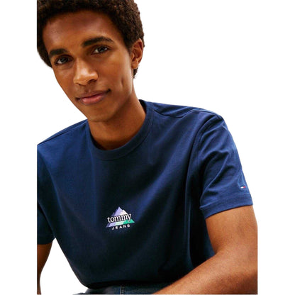 Midnight Navy - Side - Tommy Jeans Mens Mountain Peaks T-Shirt
