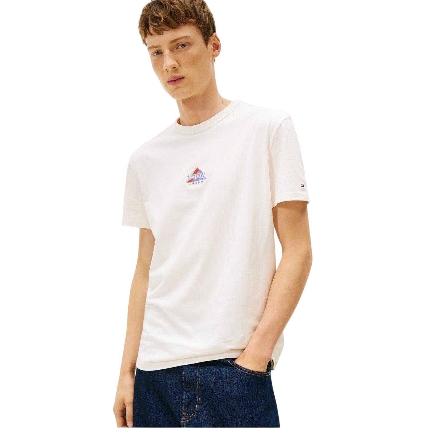 Antique White - Front - Tommy Jeans Mens Mountain Peaks T-Shirt