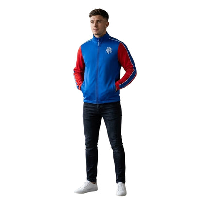 Blue - Side - Castore Mens Rangers FC Mock Neck Long-Sleeved Track Jacket
