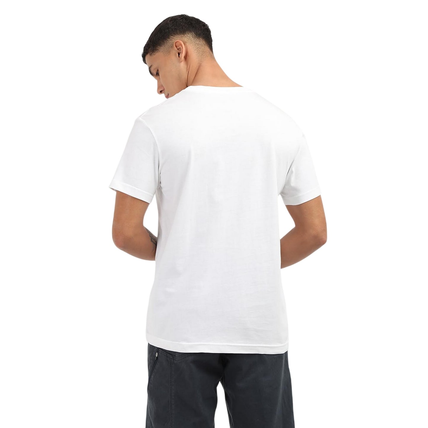 White - Back - Calvin Klein Mens Plain Crew Neck T-Shirt (Pack of 2)