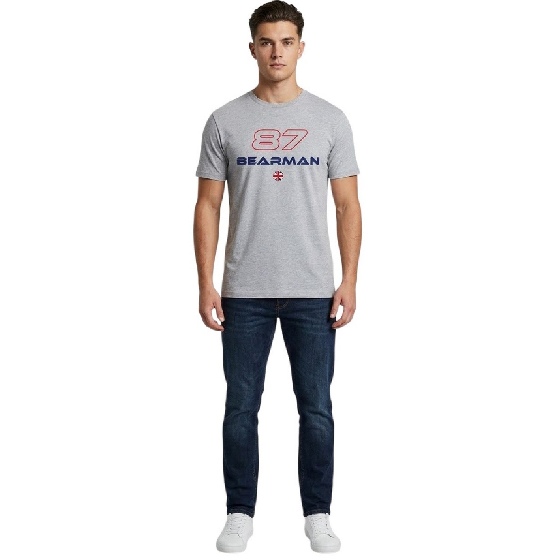 Grey - Side - AWD Unisex Adult Bearman F1 T-Shirt