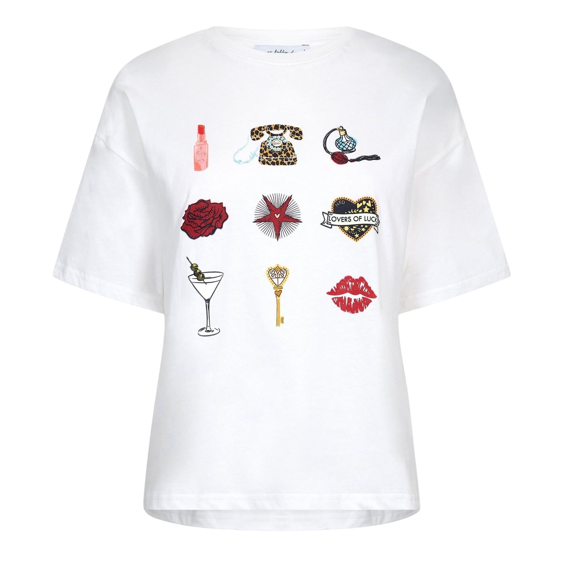White - Front - Never Fully Dressed Womens-Ladies Icons T-Shirt