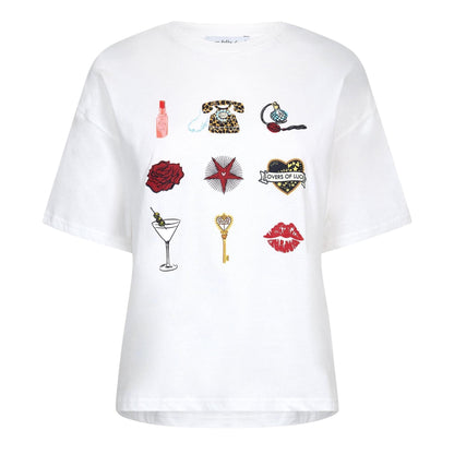 White - Front - Never Fully Dressed Womens-Ladies Icons T-Shirt
