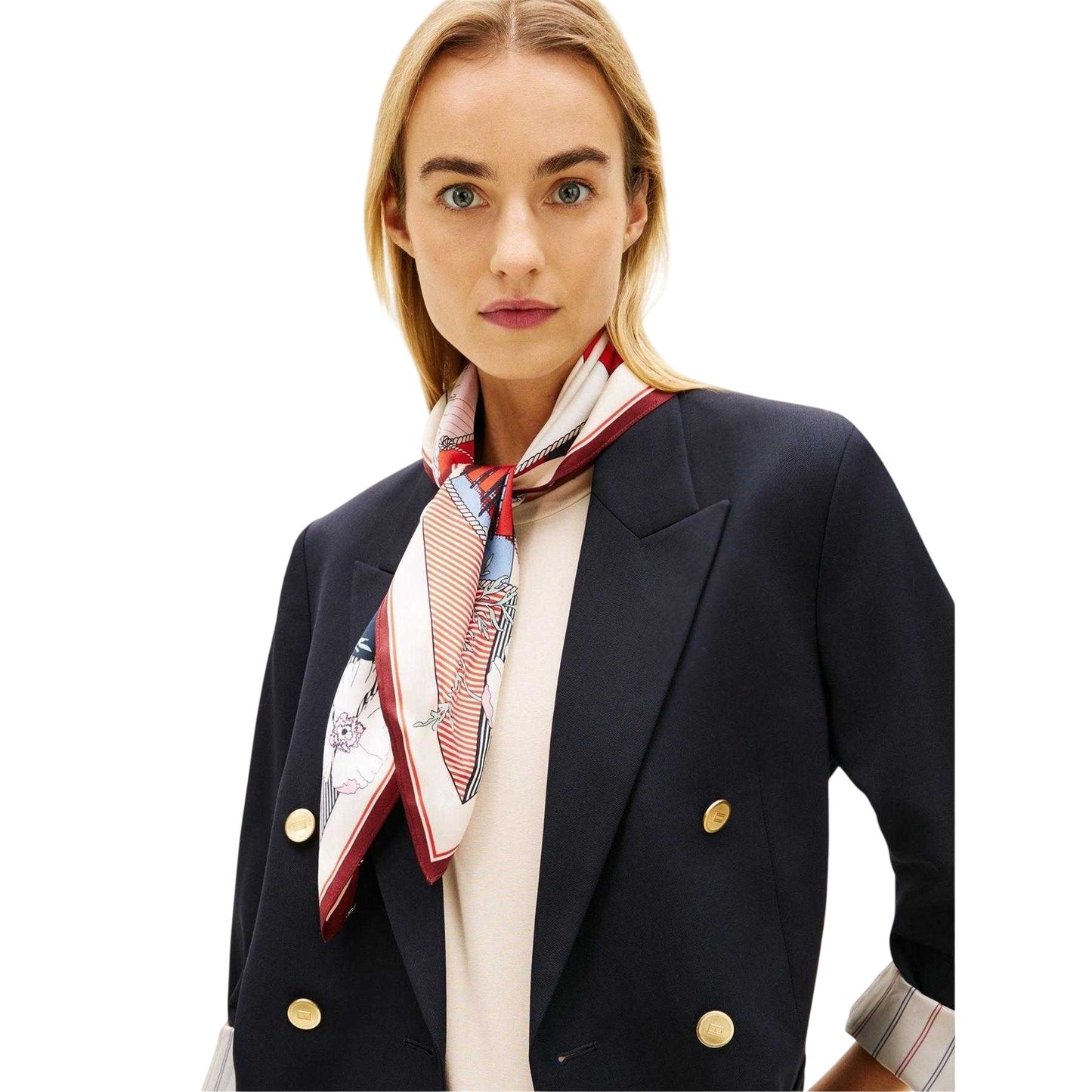 Floral-Silk - Side - Tommy Hilfiger Floral Silk Scarf