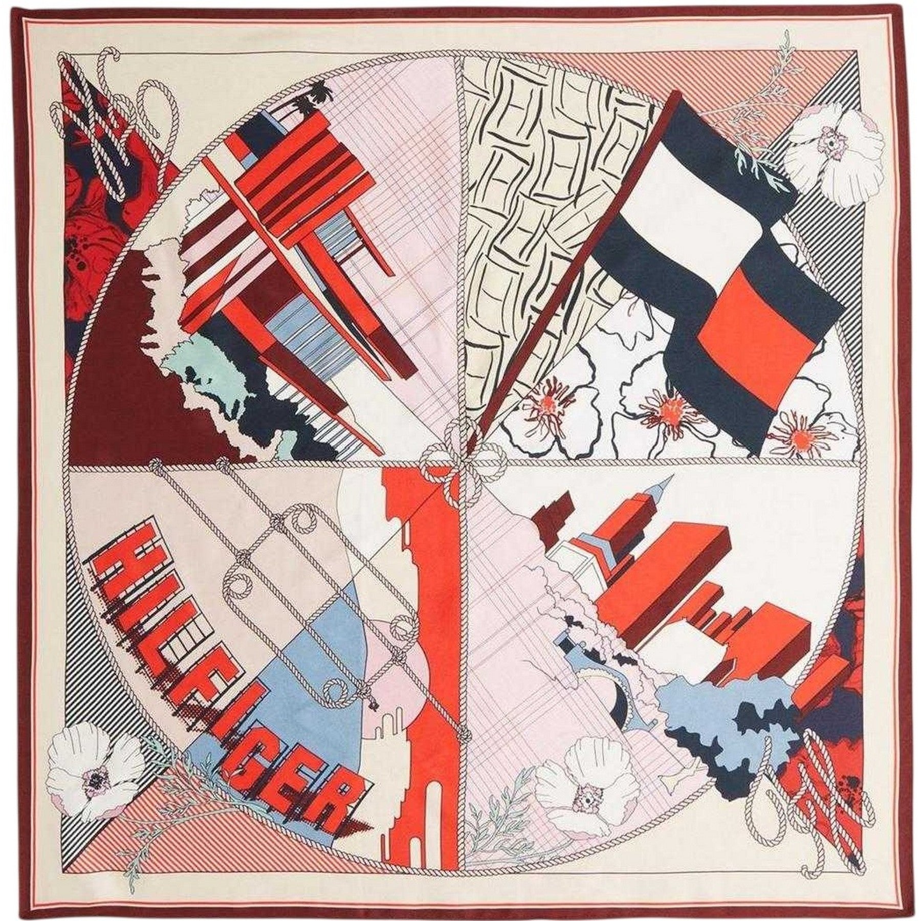 Floral-Silk - Front - Tommy Hilfiger Floral Silk Scarf