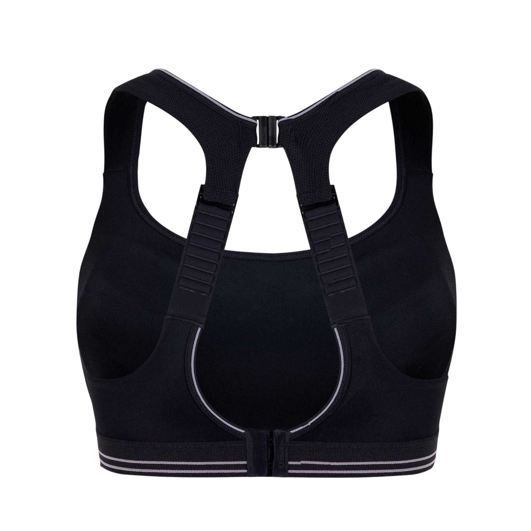 Black - Back - Shock Absorber Womens-Ladies Running Sports Bra