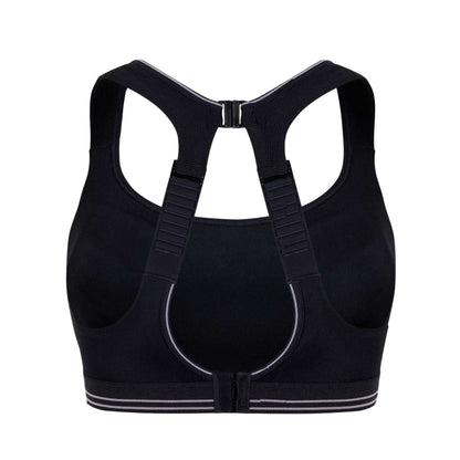 Black - Back - Shock Absorber Womens-Ladies Running Sports Bra
