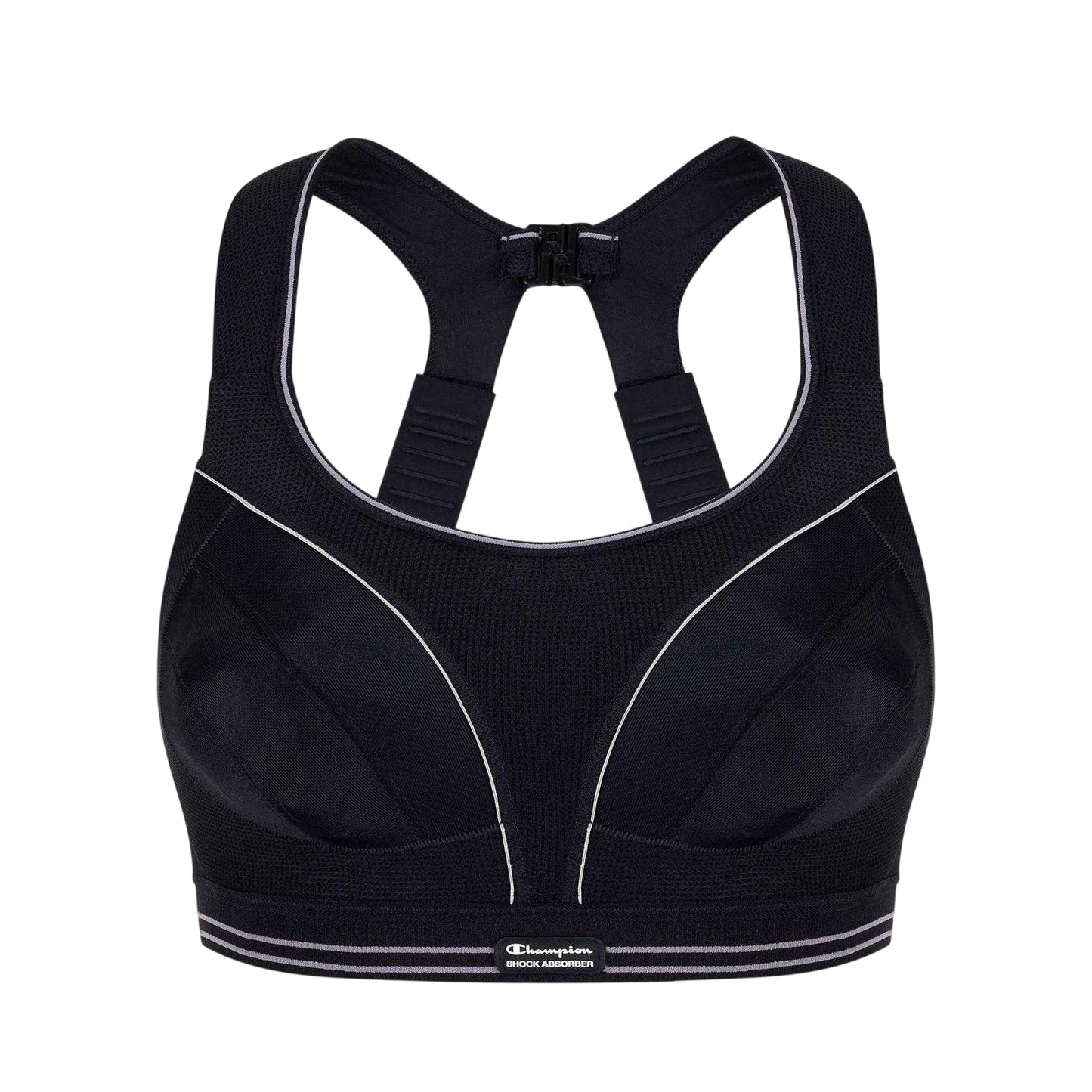 Black - Front - Shock Absorber Womens-Ladies Running Sports Bra