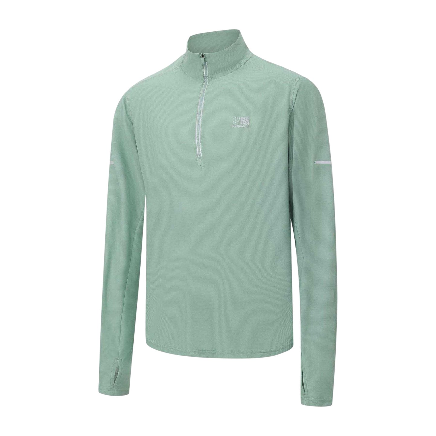 Green - Side - Karrimor Mens Quarter Zip Long-Sleeved Tracksuit Top