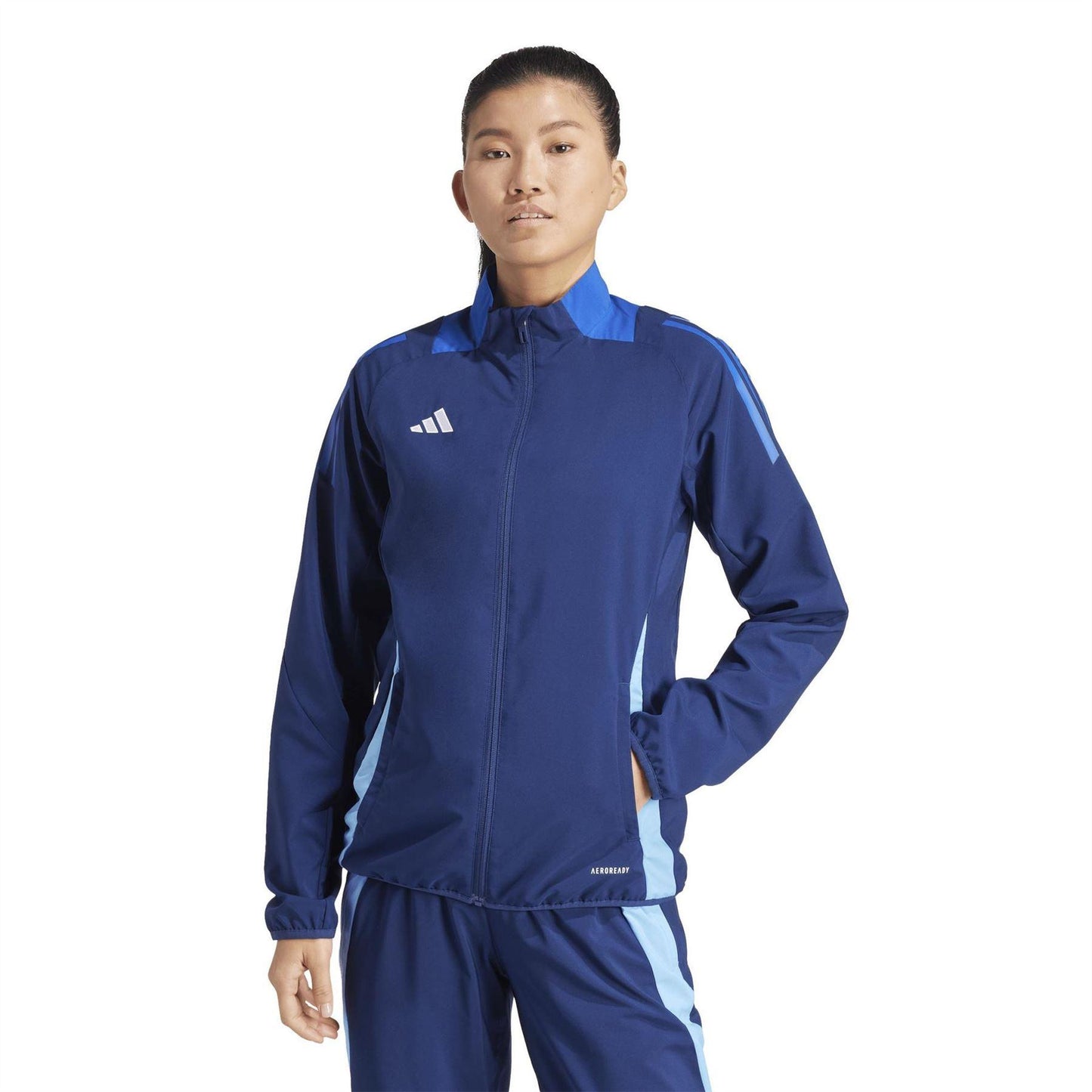 Navy Blue - Pack Shot - Adidas Womens-Ladies Tiro 24 Training Track Jacket