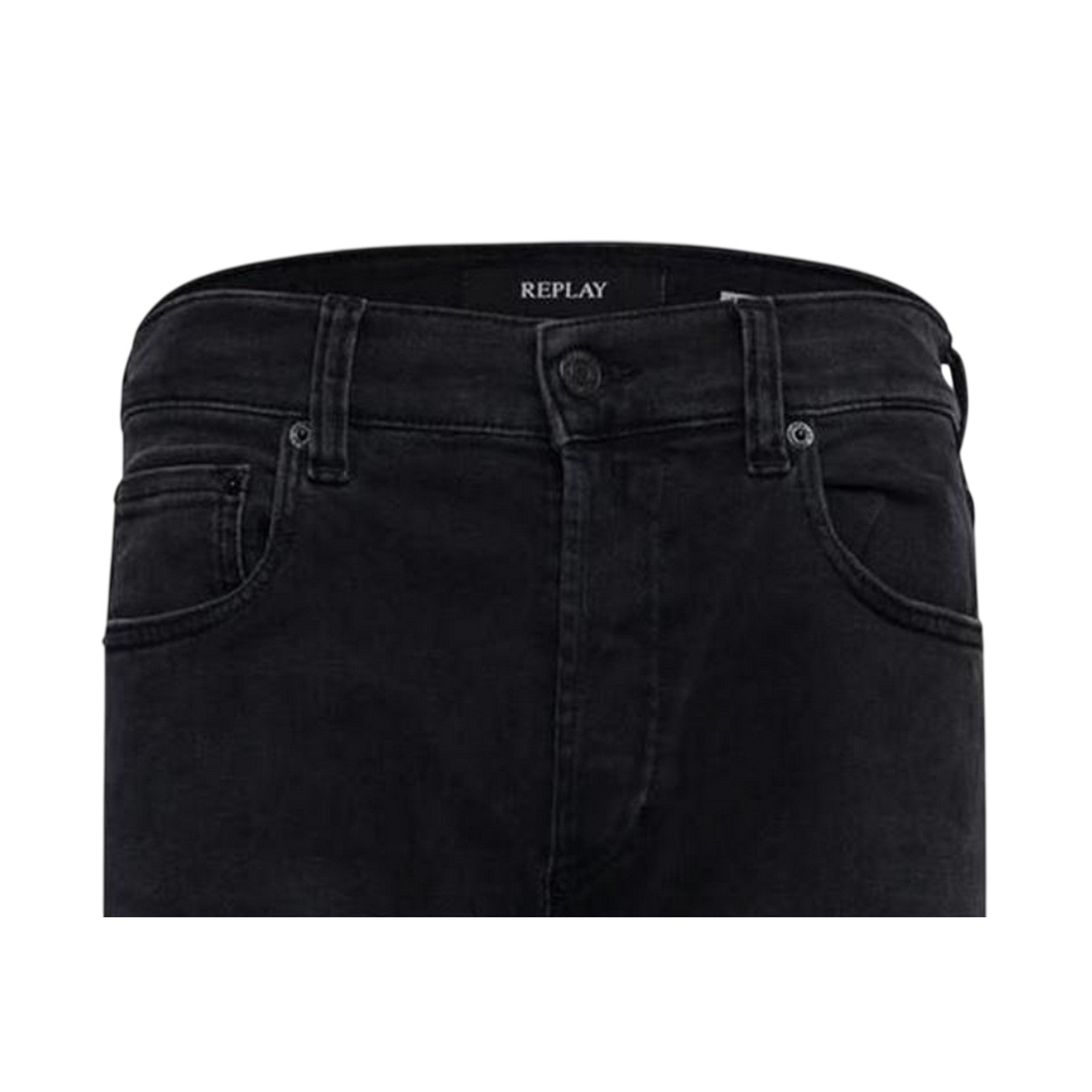 Black - Side - Replay Womens-Ladies Maijke Straight Jeans
