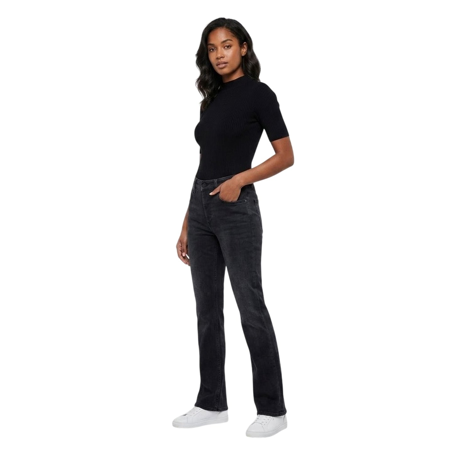 Black - Lifestyle - Replay Womens-Ladies Maijke Straight Jeans