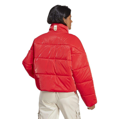 Vivid Red - Back - Adidas Womens-Ladies Originals Colour Block Oversized Bomber Jacket