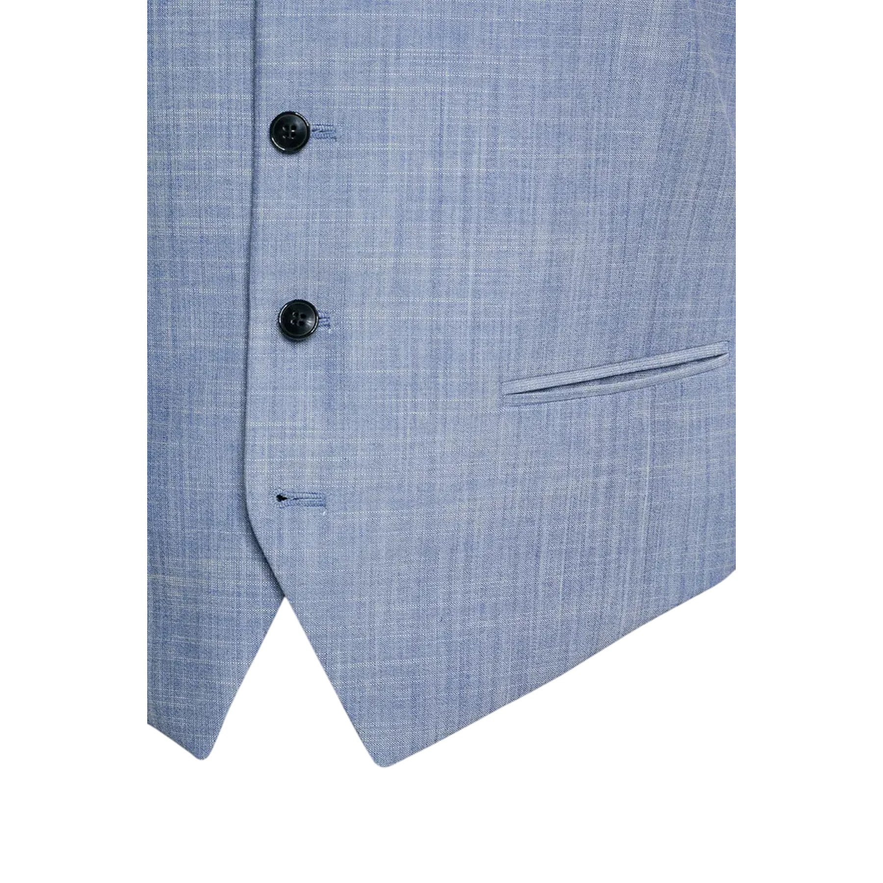 Medium Blue - Side - Hugo Mens Vin212 Checked Tailored Waistcoat
