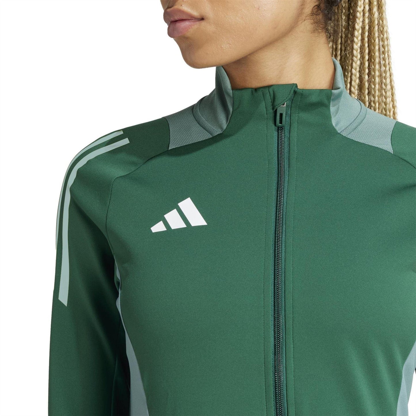 Dark Green - Side - Adidas Womens-Ladies Tiro 24 Raglan Track Jacket