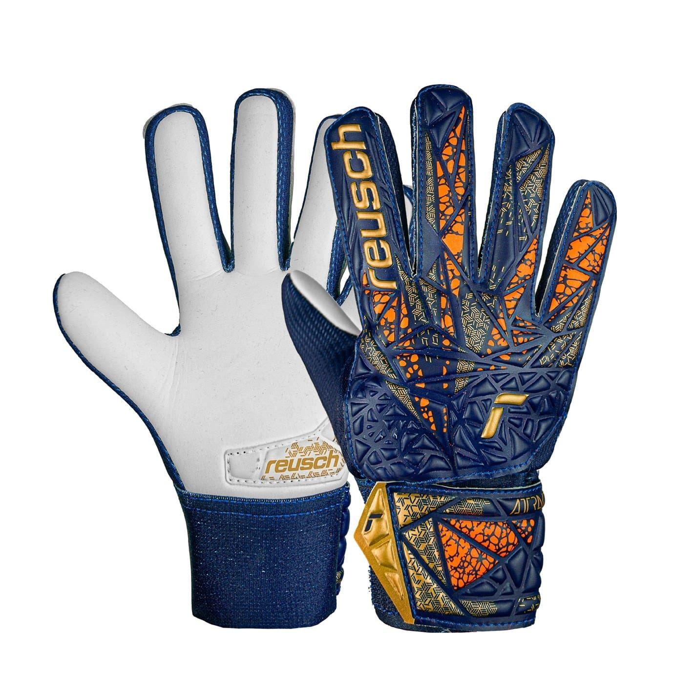 Blue-Gold - Side - Reusch Unisex Adult Attrakt Starter Goalkeeper Gloves