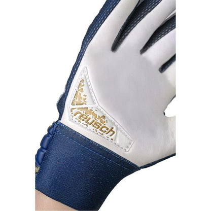 Blue-Gold - Pack Shot - Reusch Unisex Adult Attrakt Starter Goalkeeper Gloves