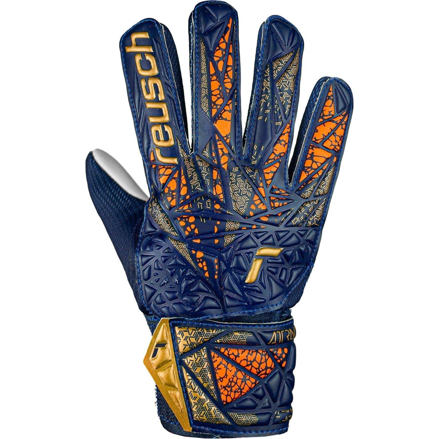 Blue-Gold - Front - Reusch Unisex Adult Attrakt Starter Goalkeeper Gloves