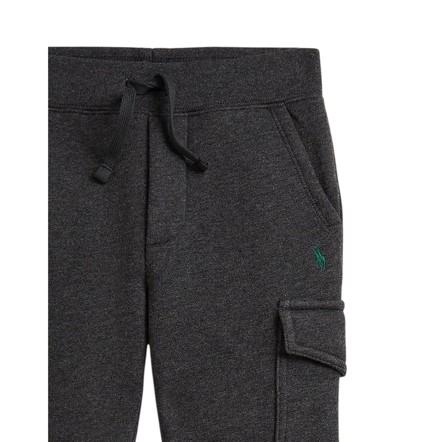 Grey Heather - Side - Ralph Lauren Childrens-Kids Ribbed Cuff Cargo Trousers