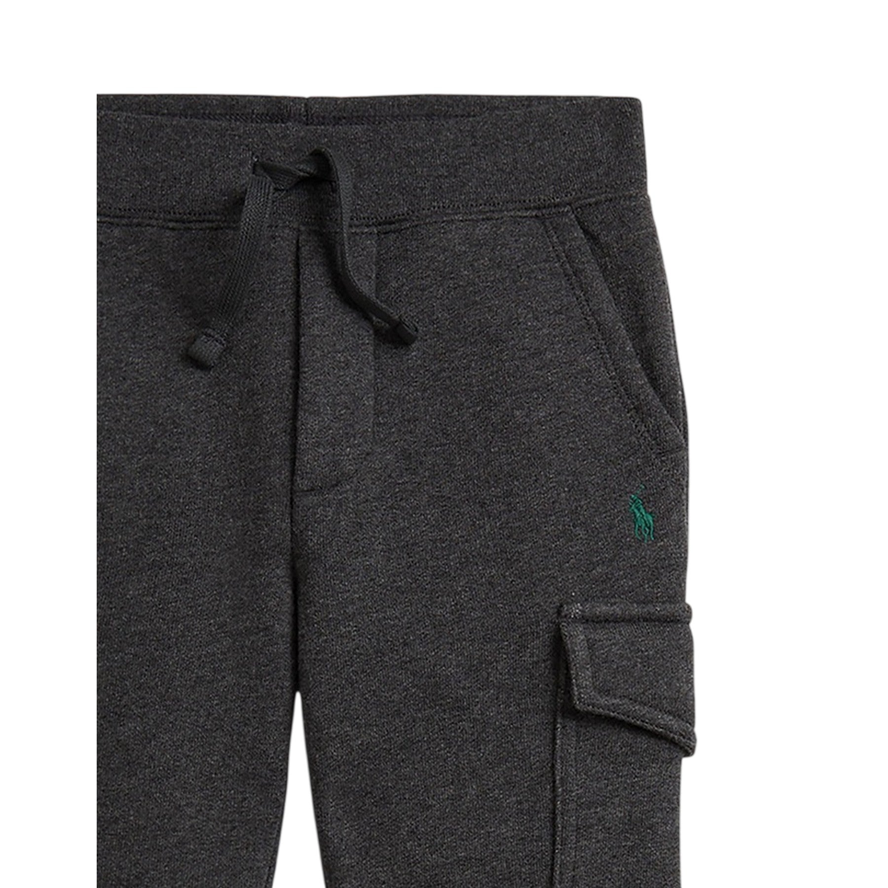 Grey Heather - Side - Ralph Lauren Childrens-Kids Ribbed Cuff Cargo Trousers