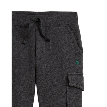 Grey Heather - Side - Ralph Lauren Childrens-Kids Ribbed Cuff Cargo Trousers