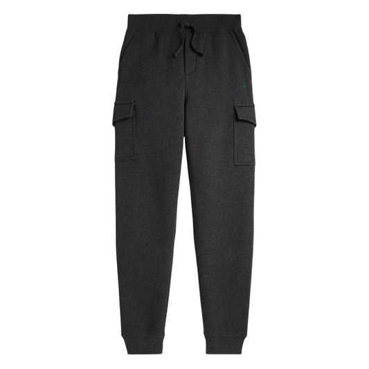 Grey Heather - Front - Ralph Lauren Childrens-Kids Ribbed Cuff Cargo Trousers