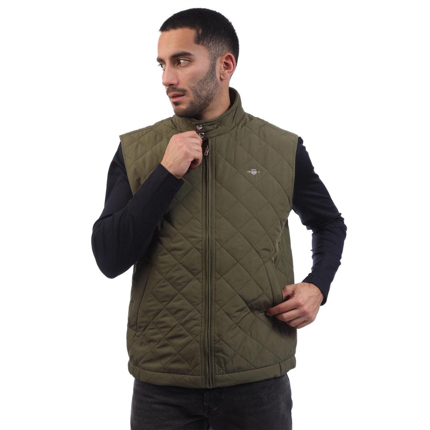 Green - Lifestyle - Gant Mens Quilted Gilet