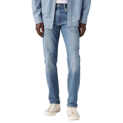 Light Blue - Side - Levis Mens 511 Mighty Leather Patch Slim Jeans