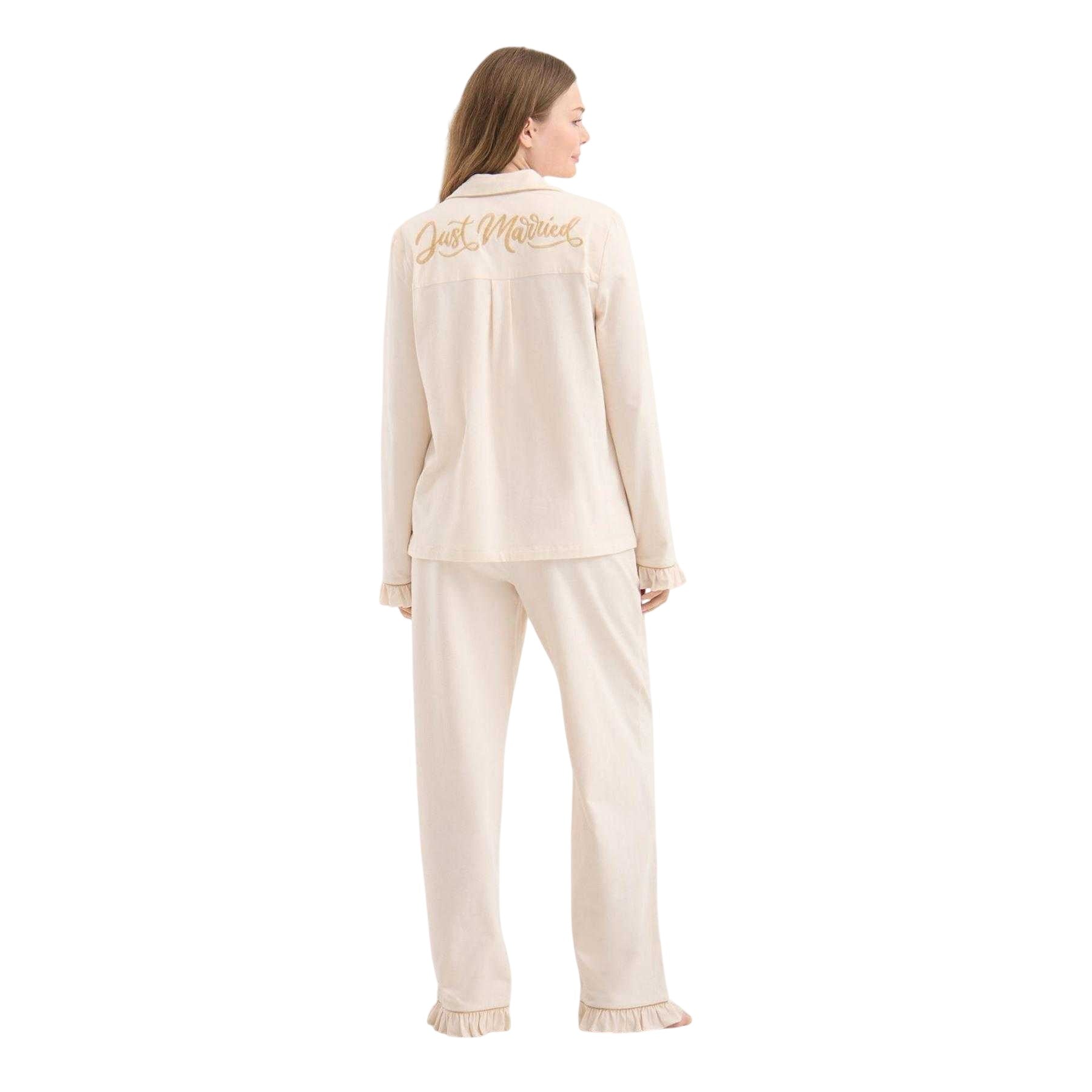 Bridal Rose - Back - Chelsea Peers Womens-Ladies Cotton Blend Pyjama Set