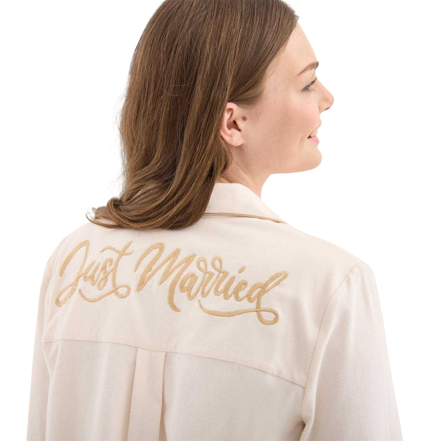 Bridal Rose - Side - Chelsea Peers Womens-Ladies Cotton Blend Pyjama Set