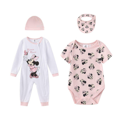White-Pink - Front - Disney Baby Girls Minnie Mouse Cotton Accessories Set (Pack of 4)